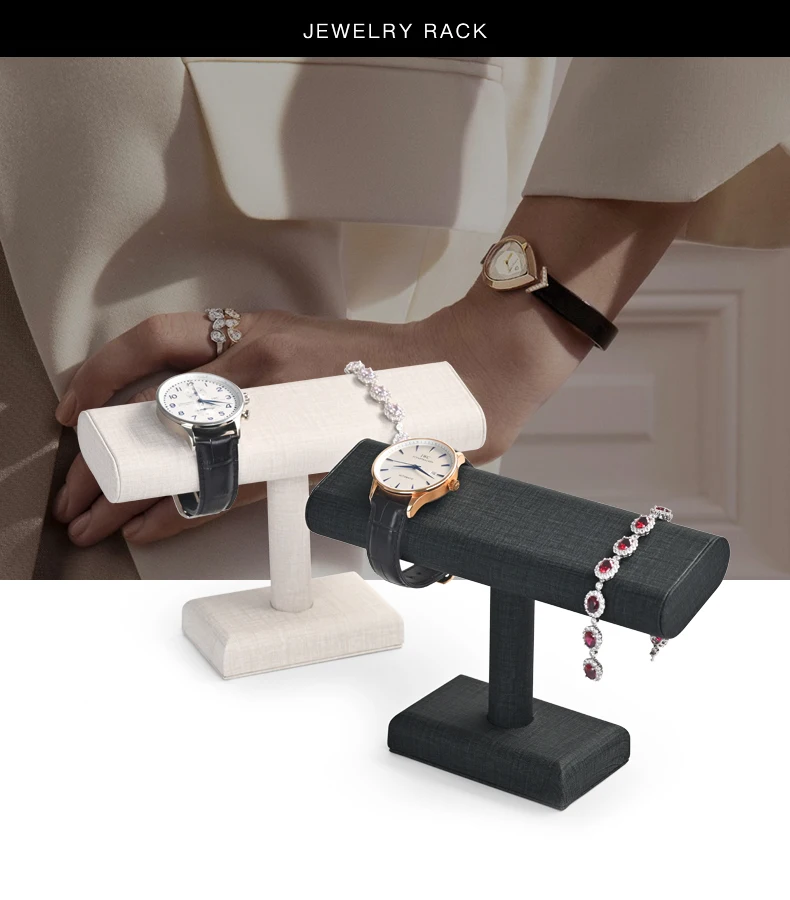 Oirlv Uhrenständer Uhrenhalter Seitenlagerregal PU-Leder Uhrenständer Armband-Aufbewahrung Armbandhalter – Detail 1