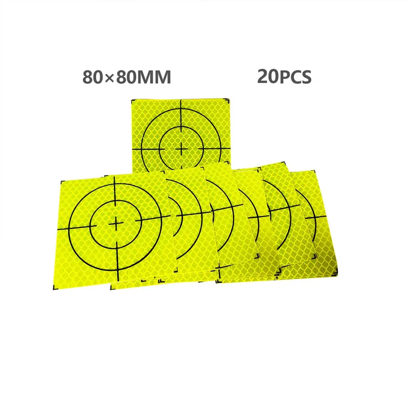 

20PCS 80X80MM REFLECTOR SHEET FLUORESCENT GREEN TRIANGLE FOR TOTAL STATION SURVEYING 8cm