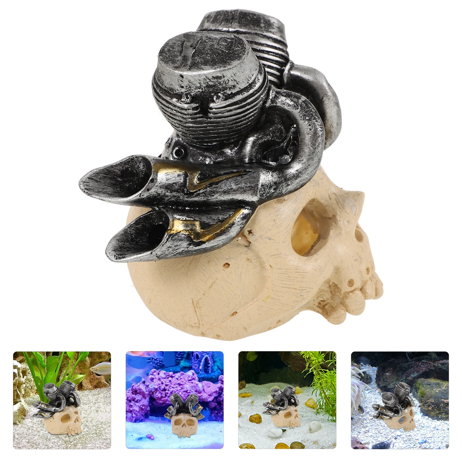 

Skull Ornaments Aquarium Decorations Fish Tank Hideout Statue Cave Environmental Resin Dragon Accessories