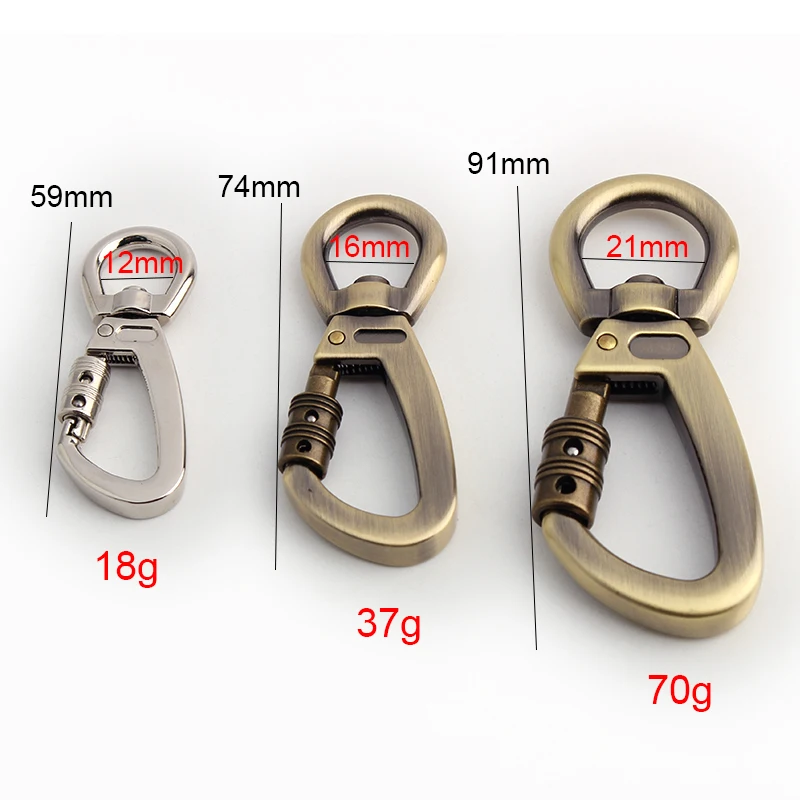 20-100pcs  3 colors 3 size 13-15-21mm Safety Custom Metal Heavy duty Swivel Clasps Pet Snap Hook With Lock For Dog Collar