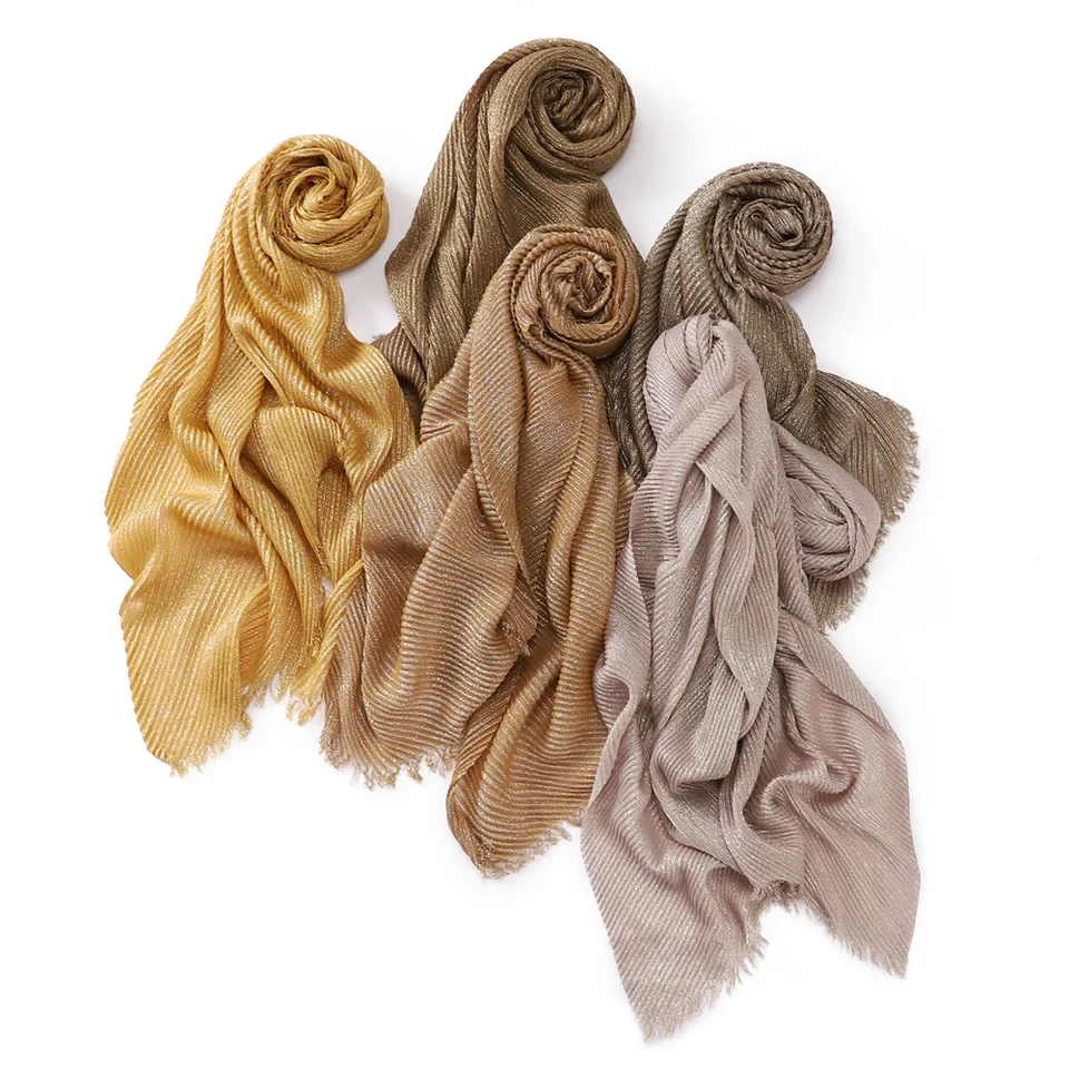 68*185CM 오버사이즈 순면 린넨 주름 스카프 프린지 장식 - 다용도 헤드랩 & 숄