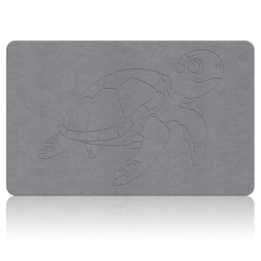 

Animal Stone Bath Mat 3''x0'' Non-Slip Turtle Diatomaceous Earth Stone Bath Mat Super Absorbent Quick Drying for Bathroom Easy