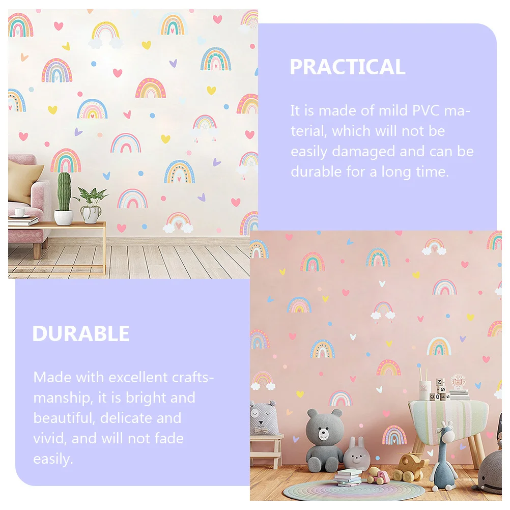 

Heart Dot Wall Sticker Bright Durable Pvc Removable Decal For Room Nursery Living Room Decorative Wall Art