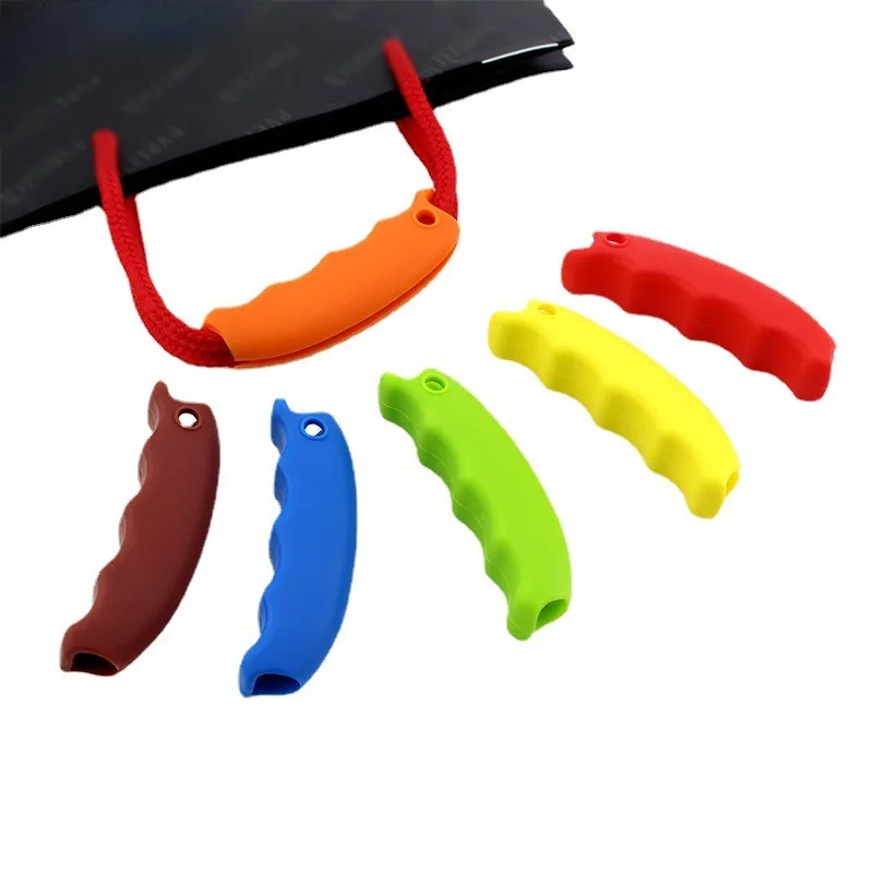 1PC Creative Color Silicone Handbag Handle Clip Labor Saving Shell Type Anti-strangle Hand Protective Cover Supermarket Shopping