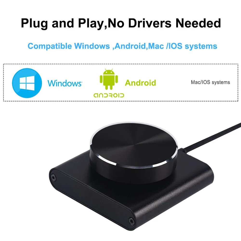 مقبض التحكم في مستوى الصوت USB مع أداة ضبط التحكم في مستوى الصوت/الإيقاف/الخلف/الإمام مع كابل USB لنظام التشغيل Windows/Os