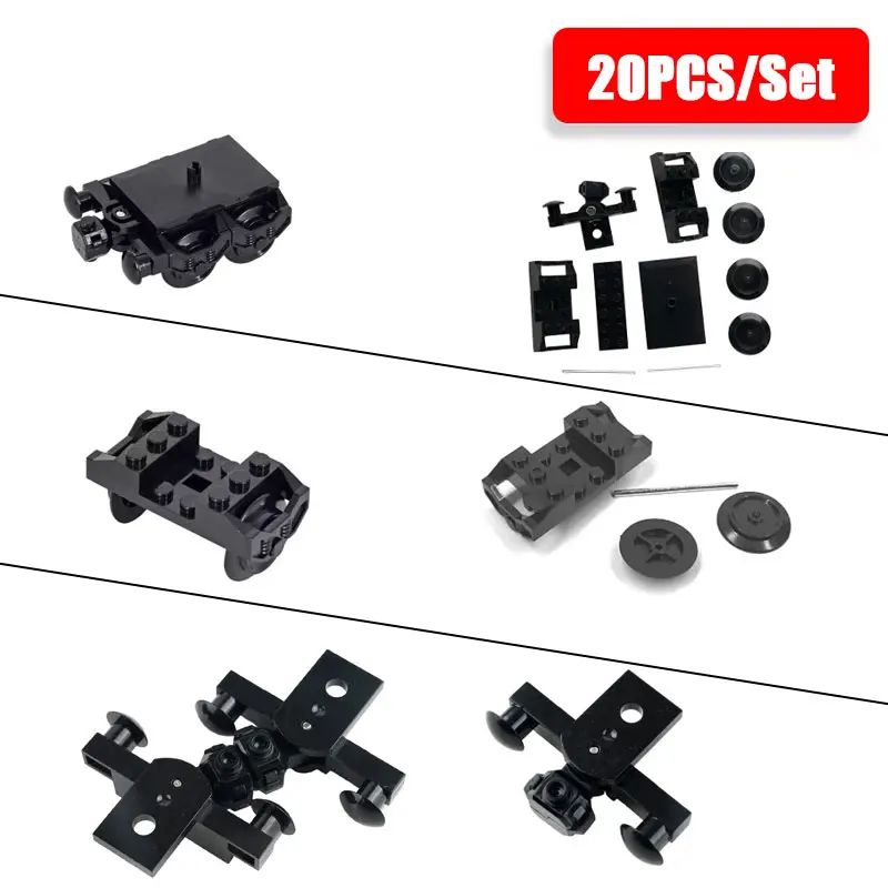 

MOC Train Building Blocks Parts Railway Pulley Wheel Magnetic Buffer Connector Assembly Technology Bricks DIY Model Tool Set