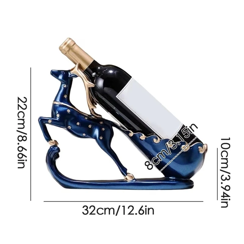 Resin Wine Rack Retro Reindeer Red Wine Rack Display Storage Organizer Shelf For Christmas Bar Home Decor(Only Holder)