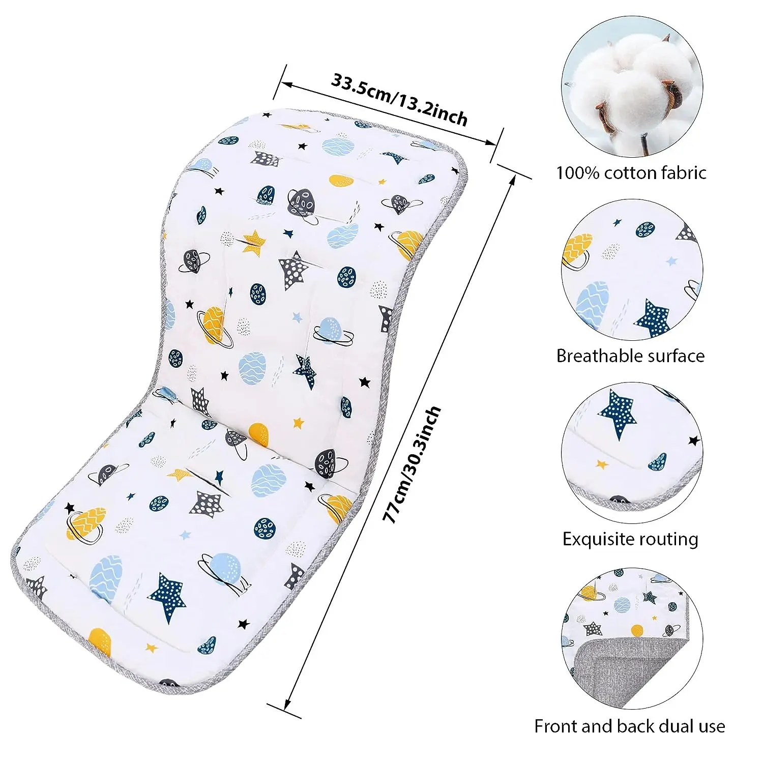 Stroller Seat Pad Liner Baby Pushchair Car Cart Chair Mat Child Trolley Mattress Diaper Pad Infant Stroller Cushion Accessories