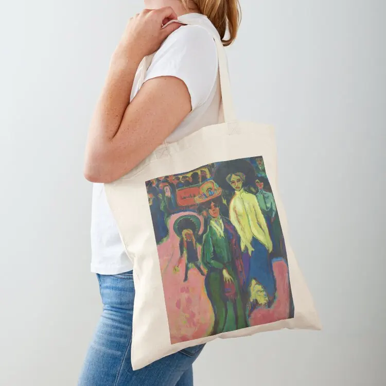 

Ernst Ludwig Kirchner - Street, Dresden (1908) Tote Bag tote bag supermarket folding bag
