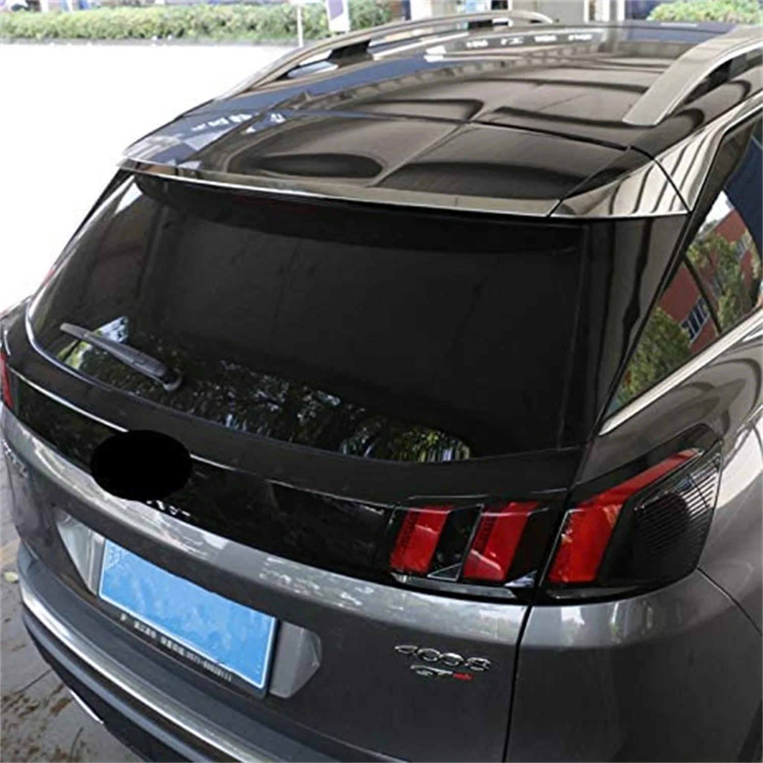 For Peugeot 3008 2017-2022 Steel Chrome Rear Trunk Spoiler Strip Molding Trim Exterior Car Accessories 1pcs