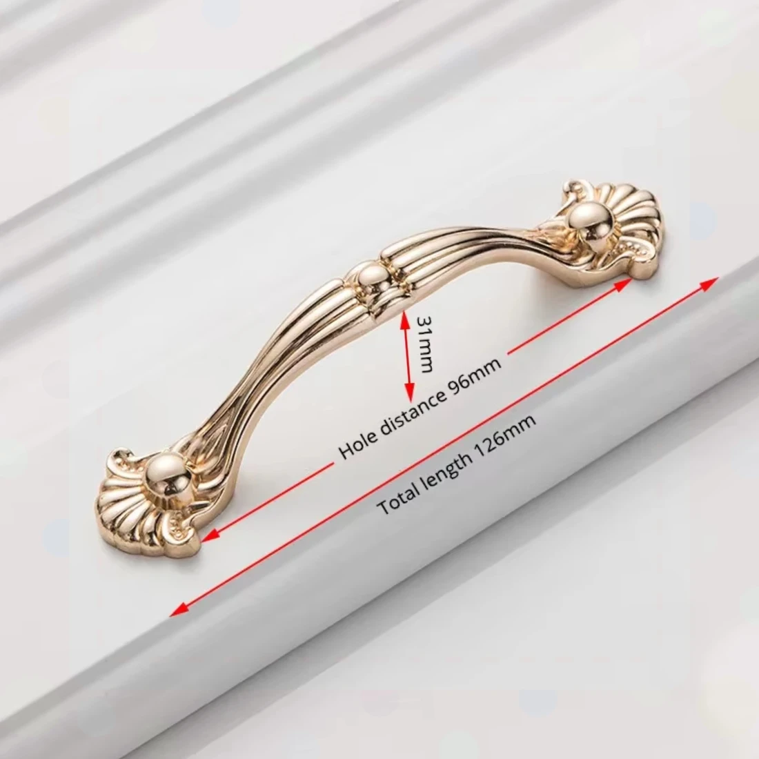 Ivory White Golden Cabinet Furniture Hardware Recessed European Style Zinc Alloy Cabinet Hardwar Drawer Furniture