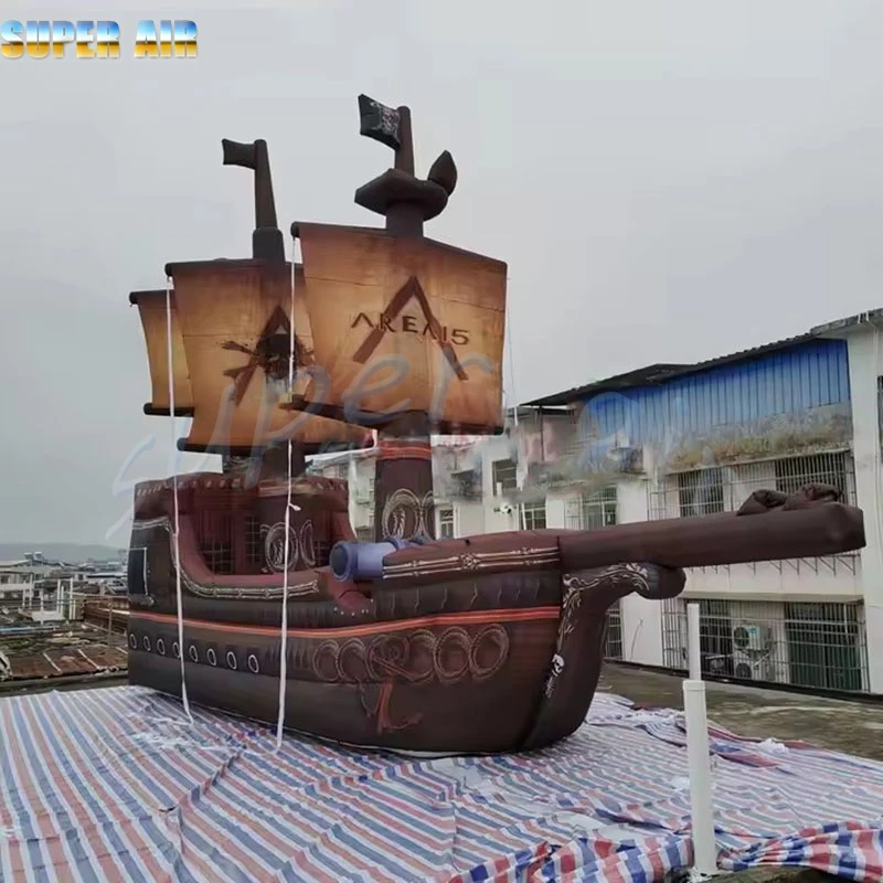 Ballon gonflable géant Commercial de bateau de pirate avec le ventilateur pour les jeux d'enfants