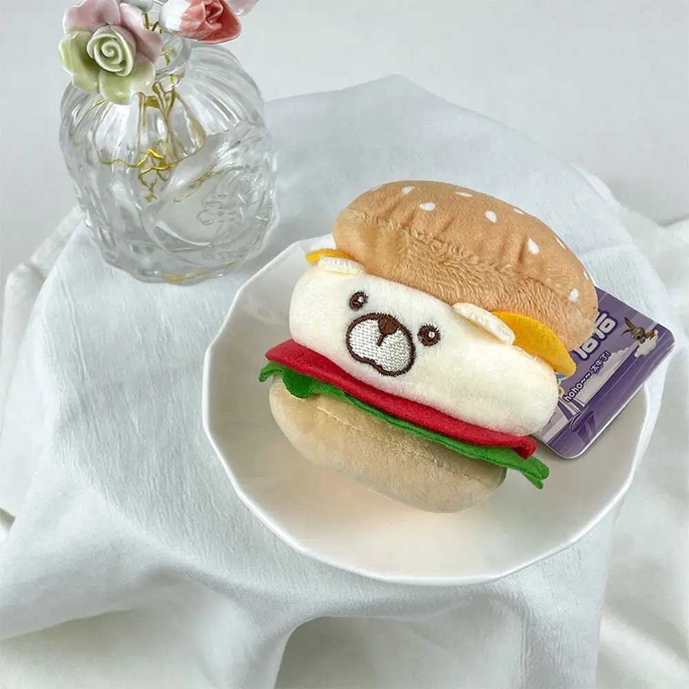 Cute Cartoon Doll Plush Doll Keychain Bear Bag Hanging Burger Capybara Pendant Cute Stuffed Toy Animal Animal Keyring Gifts