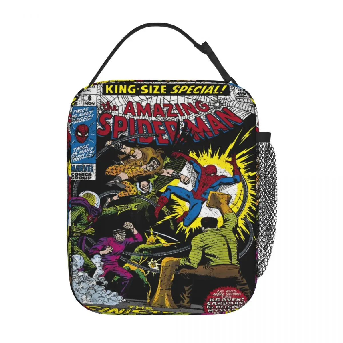 Cool Spider-Man Comic Insulated Lunch Bags Spiderman Storage Food Box Portable Cooler Thermal Lunch Boxes For Travel