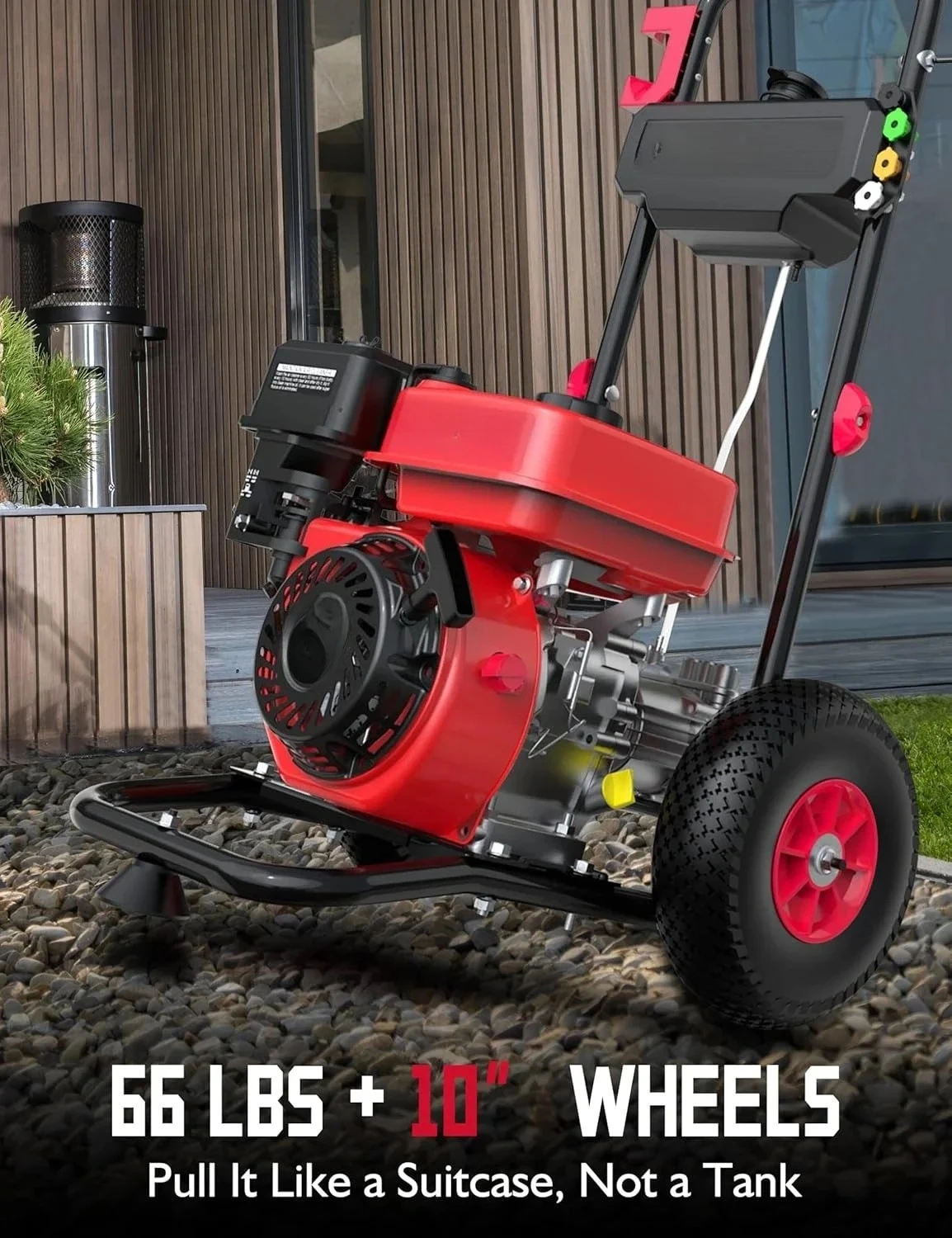 Gas Pressure Washer MAX 3400 PSI, MAX 2.5 GPM, 212CC, with Onboard Soap Tank, Metal Spray Wand, 5 Nozzles for Houses, Driveways