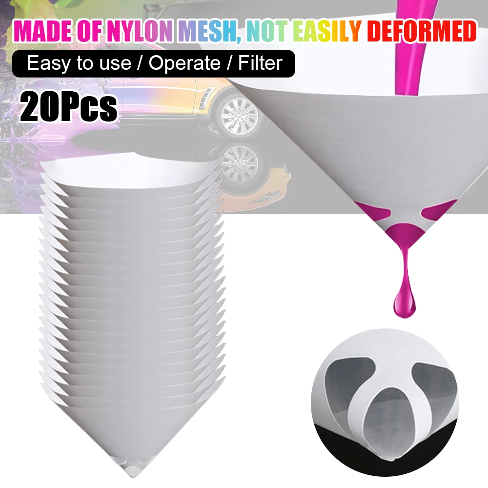 10/20/50/100Pcs Paint Filter Paper Mesh Paper Strainers Disposable Strainer Screen Cone Straining Funnel for Car Spray Paint