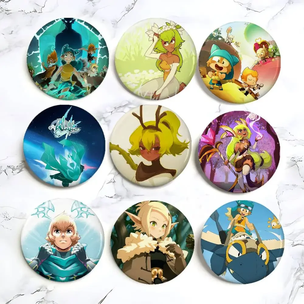 لعبة W-Wakfu S-الستراتيجية شارات الإبداعية صفيح زر PinsBrooch الإبداعية يقتبس شارة الملابس على ظهره مجوهرات هدية للأطفال