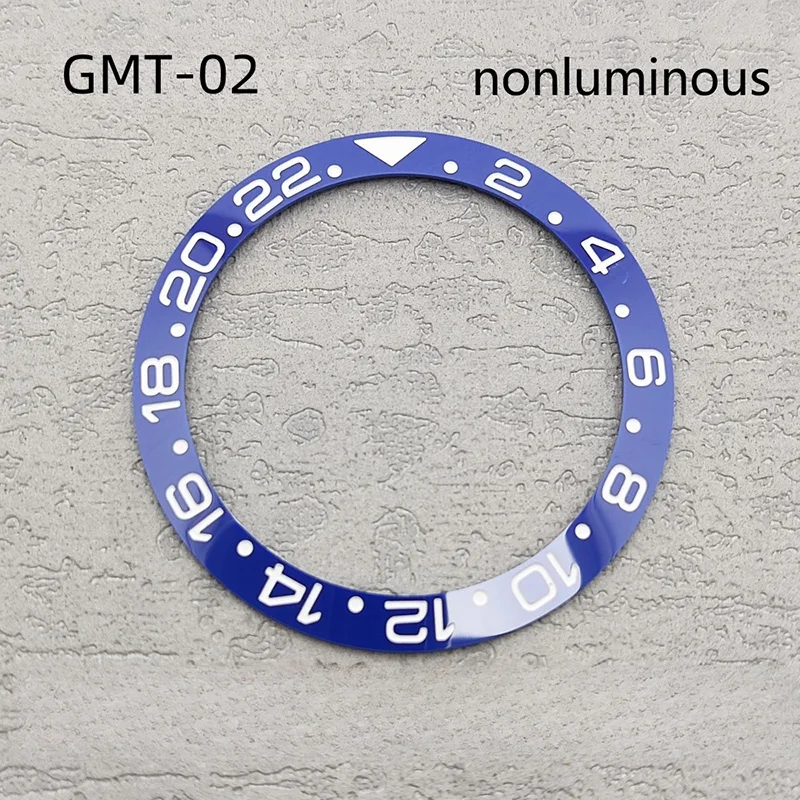 38mm Sloped Pepsi Sprite GMT Ceramic Bezel Insert for Seiko Mod Mens Watch Replace Watch Bezel Inserts