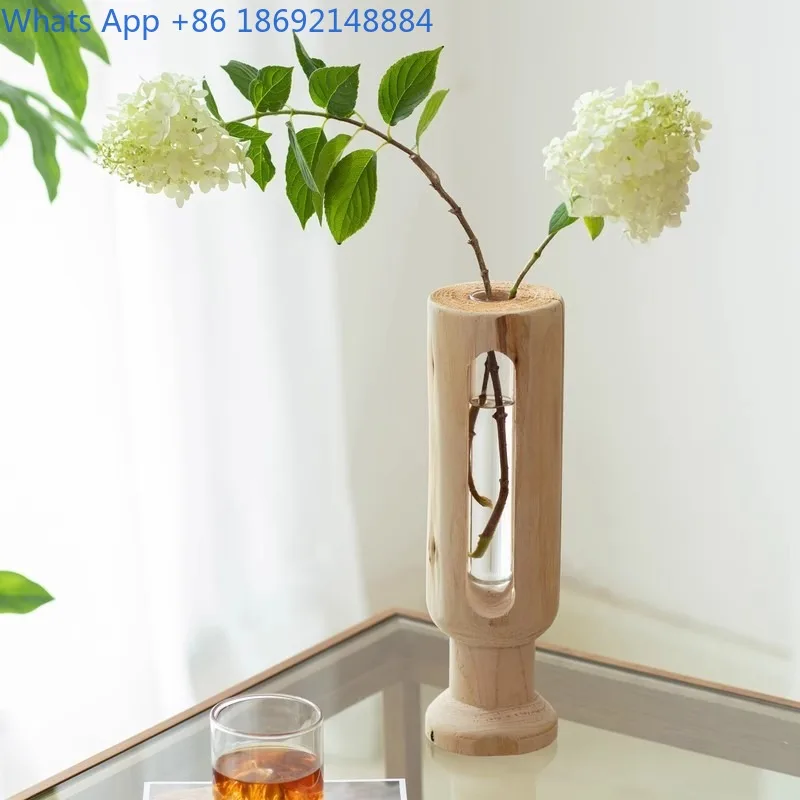 

Flower Arrangement Creative Light Luxury Flower Vase Modern Simple Natural Wood Dried Flower Vase Zen Decorative Art Ornament
