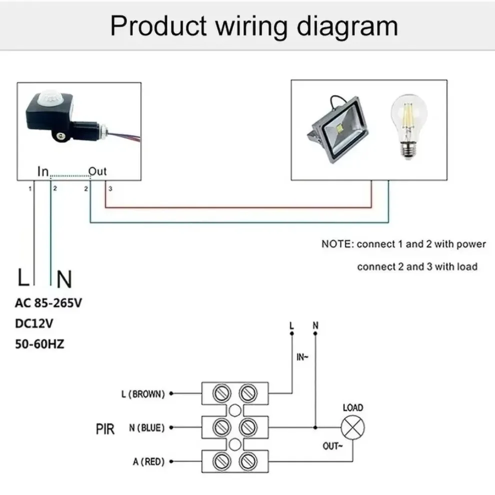 1-2PCS AC110V/220V PIR Human Motion Sensor Detector, Smart Home Infrared Induction Sensor for Stairs Corridor Aisle Lighting