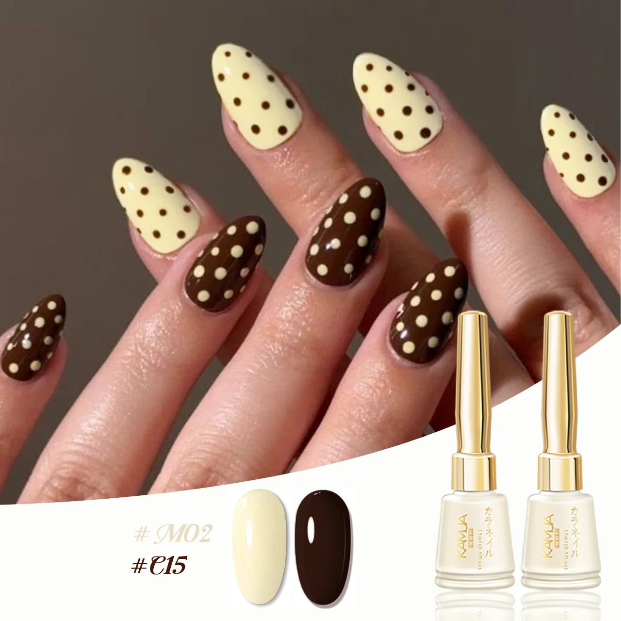 KAMUA 3pcs Gel Nail Polish Soak-off UV LED Brown Pink Yellow Nail Gel DIY Manicure Nail Art Decoration Home Salon Nail Varnish