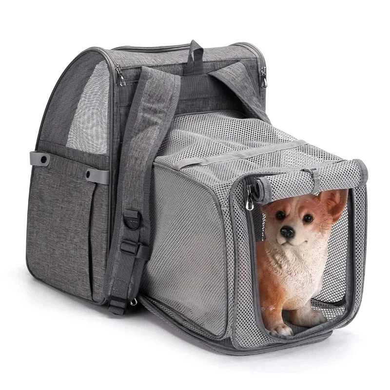 Portatile pieghevole estensione Pet Carrier Pet Bag Dog Cat Outing zaino Pet Crate Pet Supplies