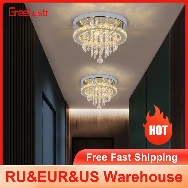 

Moder K9 Crystal Ceiling Fixture Decor Aisle Light Chandelier Lustres Led Lamp For Hallway Indoor Home Pendant Lamps Luminaria