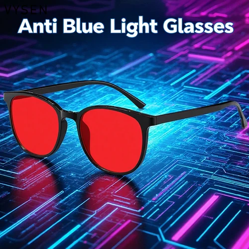 Imagen 2 del producto Gafas de protección contra luz azul para leer el sueño, lentes rojas para hombres y mujeres, marca de lujo, filtro para juegos de ordenador, gafas de protección UV400, 2025
