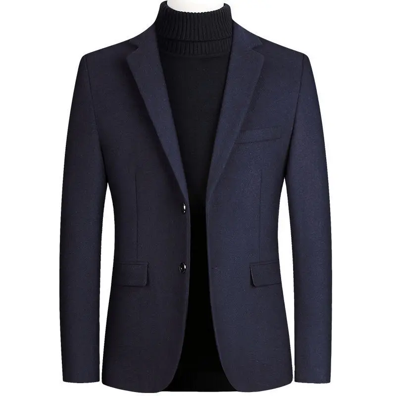 

Suit Coat Man Simple Turn Down Collar Single-breasted Male Blazer Solid Color Long Sleeve Comfortable Versatile Men Outerwear