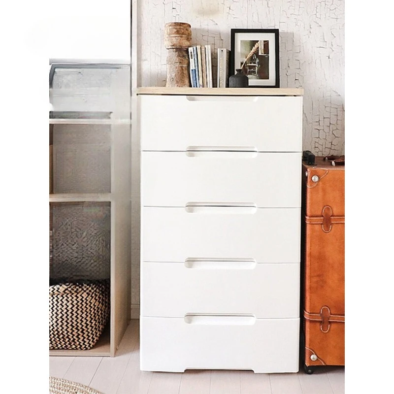 Drawer storage cabinet, five-bucket cabinet, bedside cabinet, plastic storage, household thickened simple wardrobe