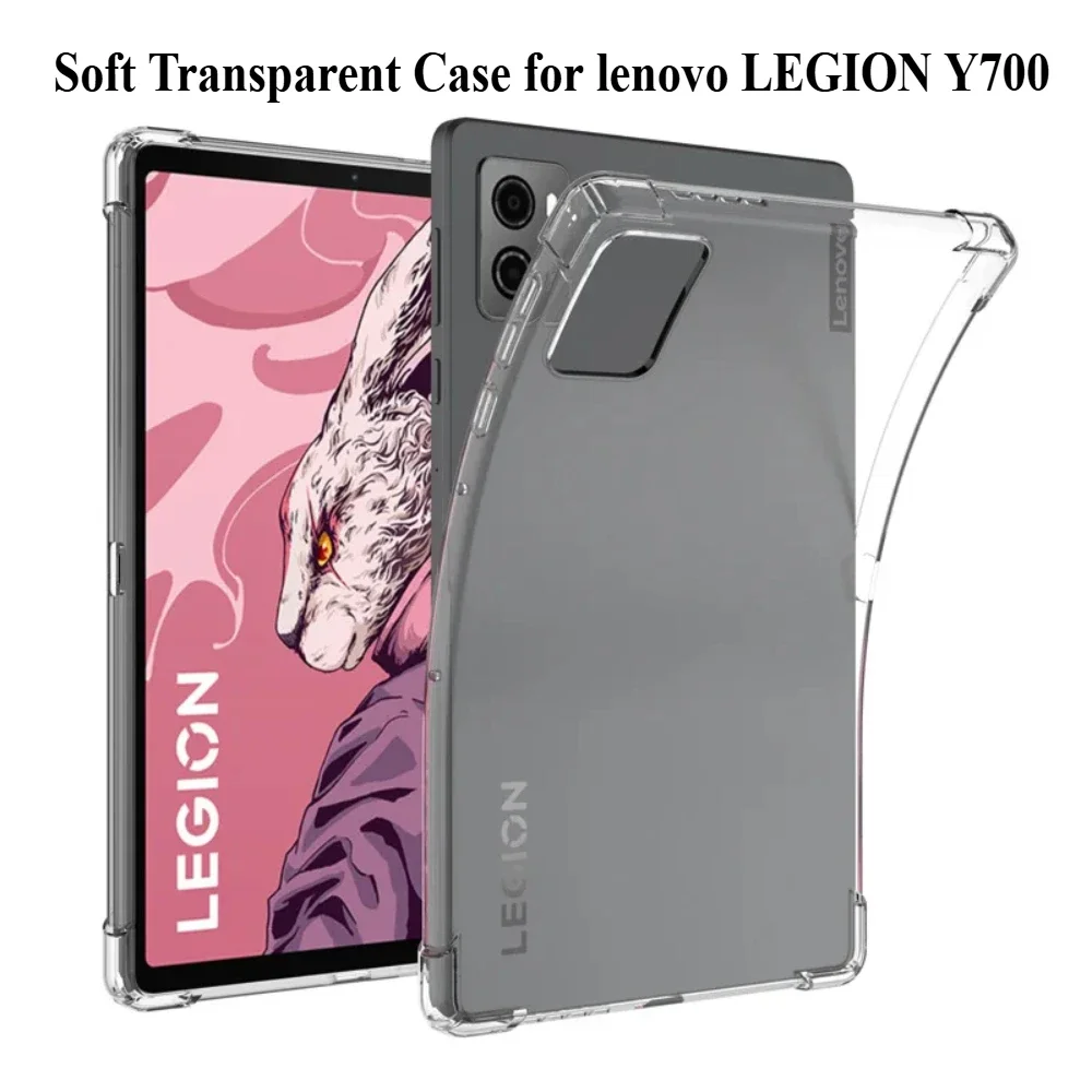 Lenovo LEGION Y700 Gen 2 2023 TB-320FC 용 부드러운 투명 케이스, 낙하 방지 TPU 에어백 커버, LEGION Y700 2022 Funda, 8.8 인치