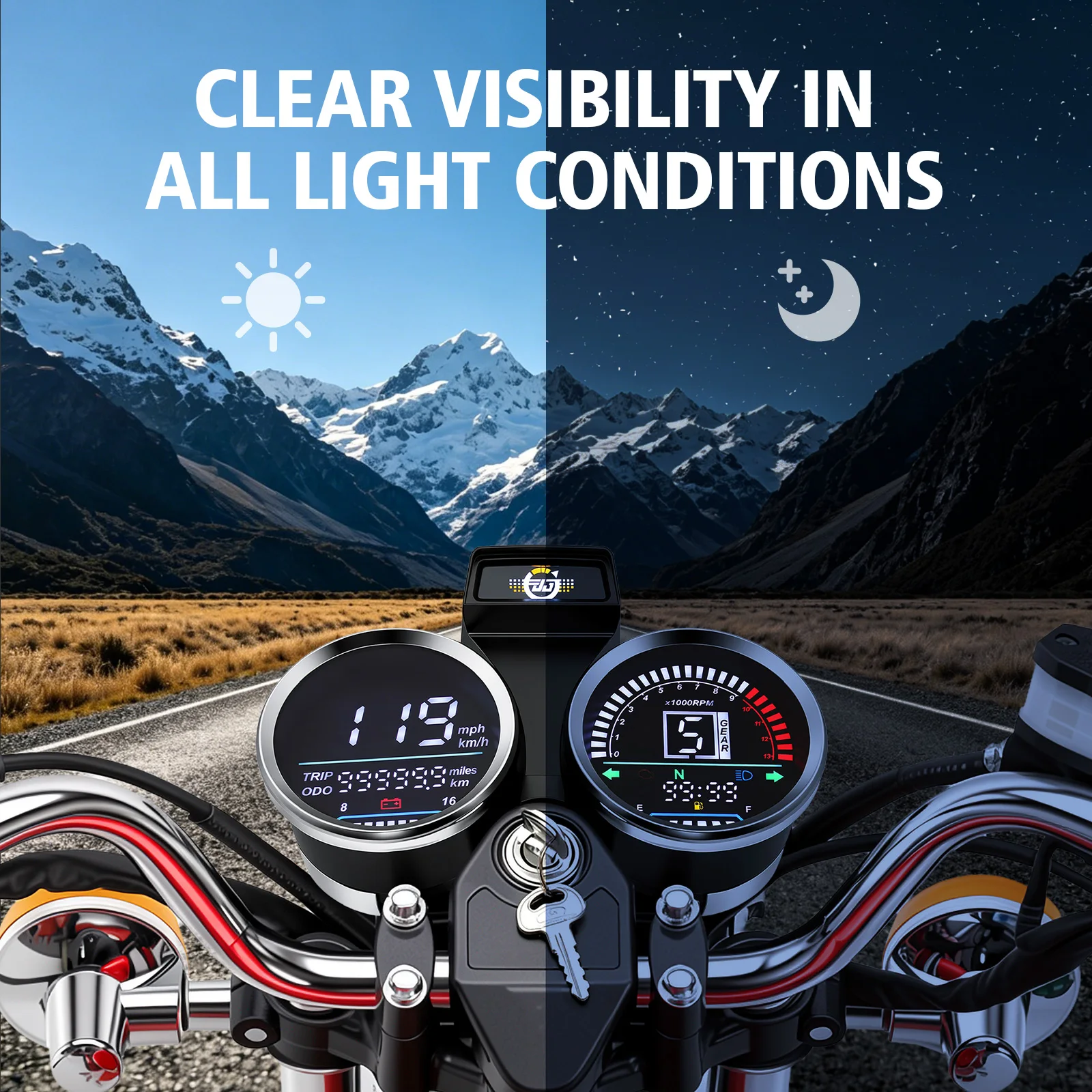 Motorcycle Speedometer LED Digital Speedometer Odometer Gauge For Suzuki GN 125 Digital Meter Assembly