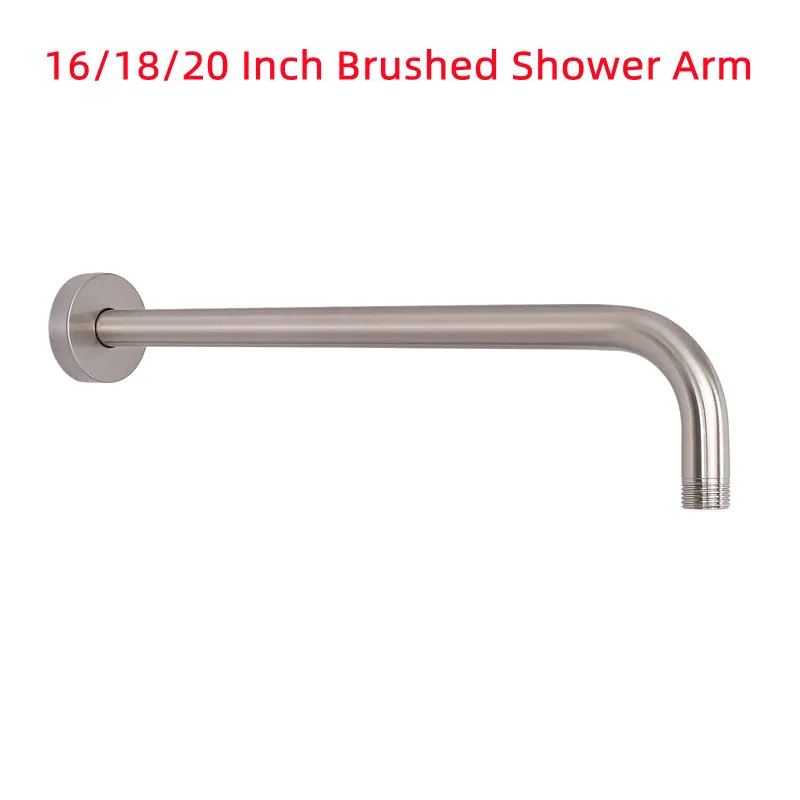 

Bathroom Shower Arm Extension Pipe 304 Stainless Steel Brushed 16/18/20 Inch Wall Mounted Showerhead Fixed Bar For Showerheads