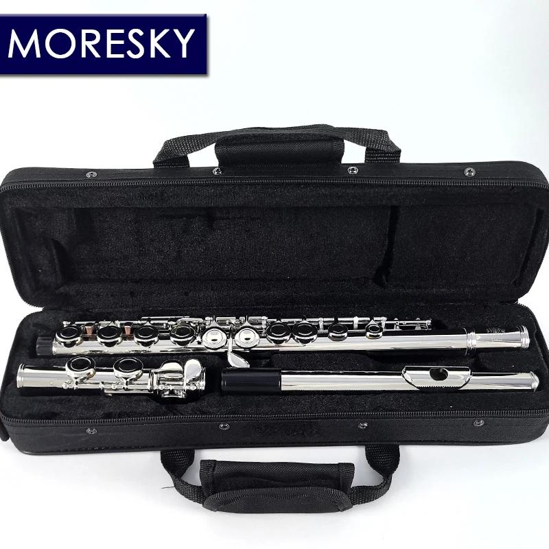 MORESKY Flute16 Close Holes C Key Nickel Plated Concert with E key