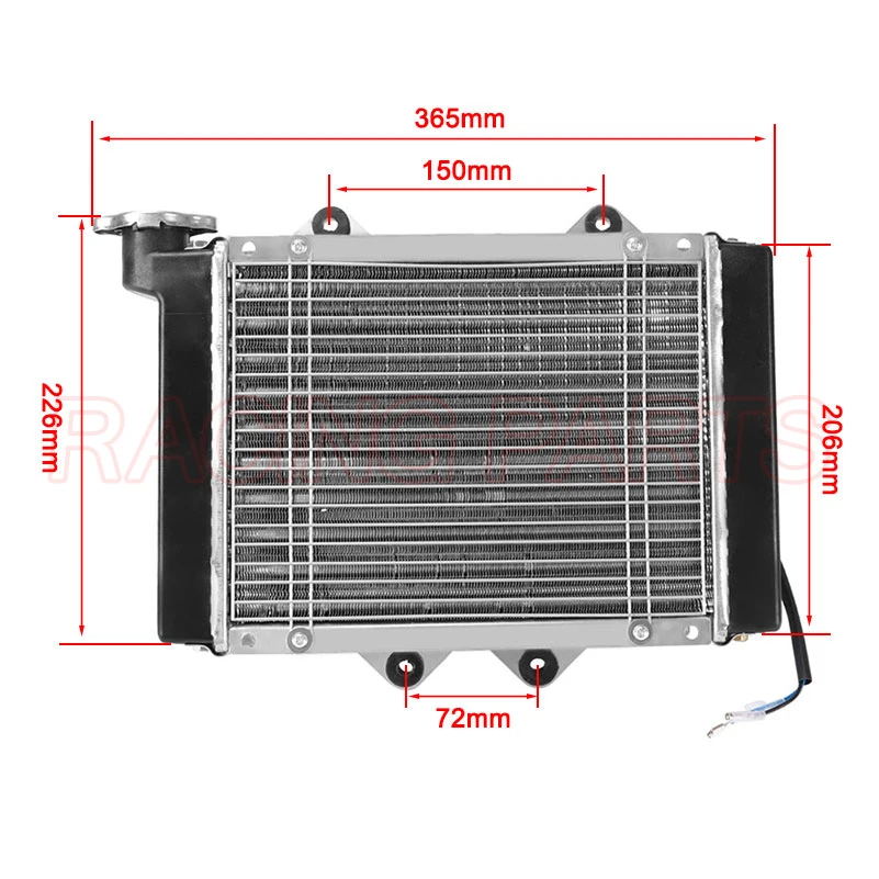 ATV Water Cooling Engine Cooler Radiator Cooling + Fan for 150cc 250cc PIT Quad Dirt Bike Dune Buggy Motorcycle 4 Wheel view 5