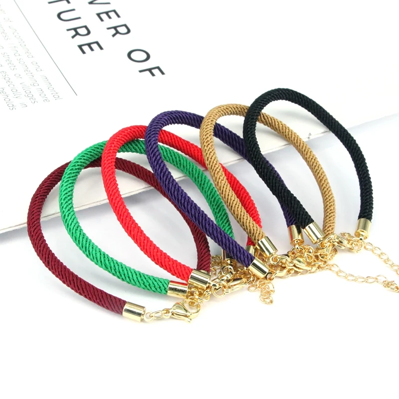 

10Pcs /Adjustable 6 Color Fashion Silk Cord Necklace Pendant Braided DIY Handmade Making Jewelry Adjustable Wholesale 4mm
