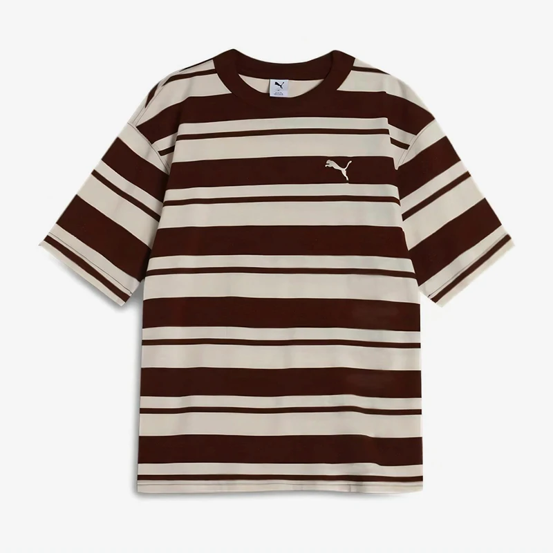 

Puma Authentic Spring Summer New Men's Women's Loose Stripe Round Neck Short Sleeve 633854-65