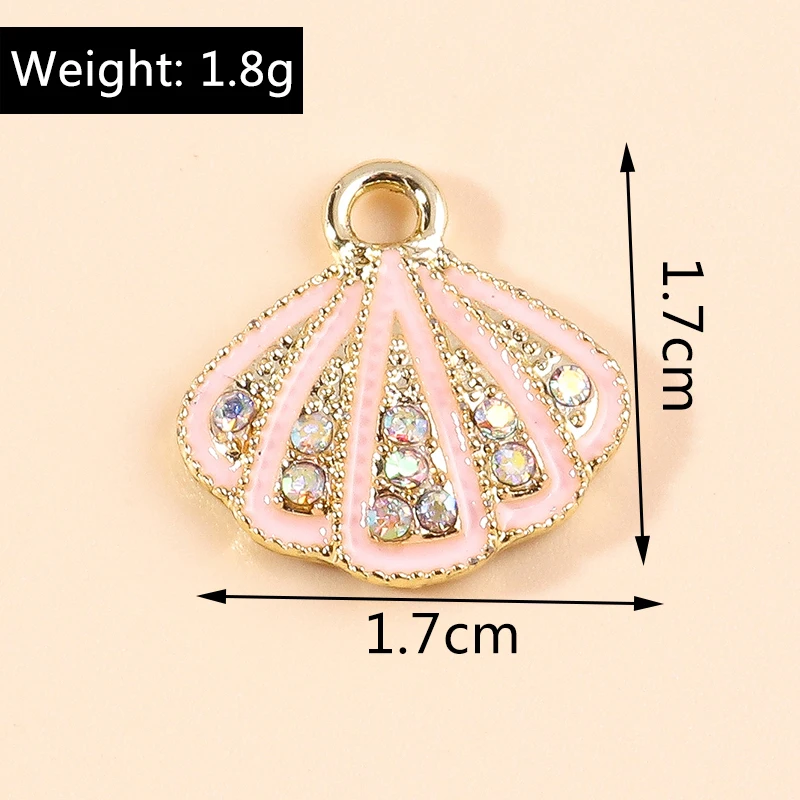20 قطعة 17x17 مللي متر لطيف كريستال المينا الصيف شاطئ شل Charms المعلقات لصنع المجوهرات القلائد أقراط أساور هدايا ذاتية الصنع