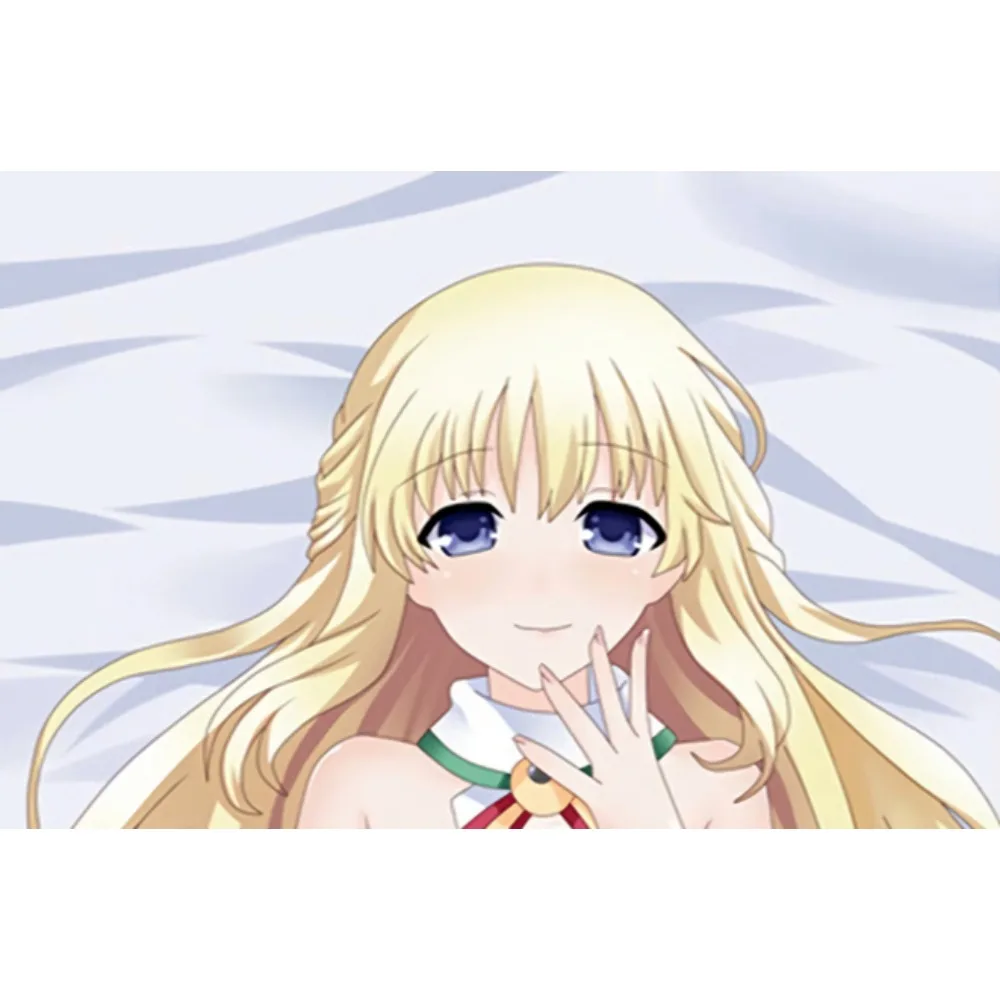 Vert Dakimakura Pillowcase Long Light Blonde Hair Mechanical Headgear Girl Character Double Sided Print