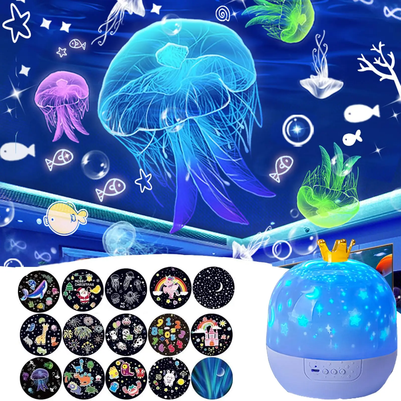 Pop Galaxy Projector Starry Sky LED Night Light 15 In 1 360°Rotate For Kids Dream Bedroom Valentines Day Birthday Gift Wedding D