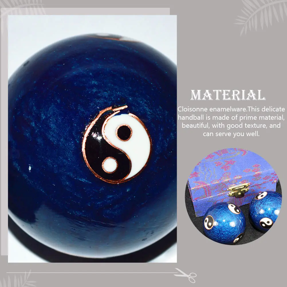 

Gym Ball Blue Hand Exercise Massage Balls for Fitness Therapy Baoding Chinese Baoding Balls Rolling