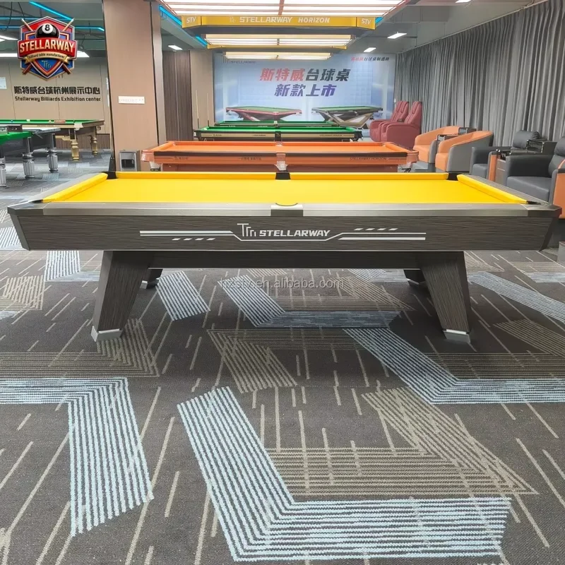STELLARWAY 7ft 8ft 9ft Modern Gray American 9-Ball Pool Table High-Speed Cloth for Home Bar Club & Party Factory Direct