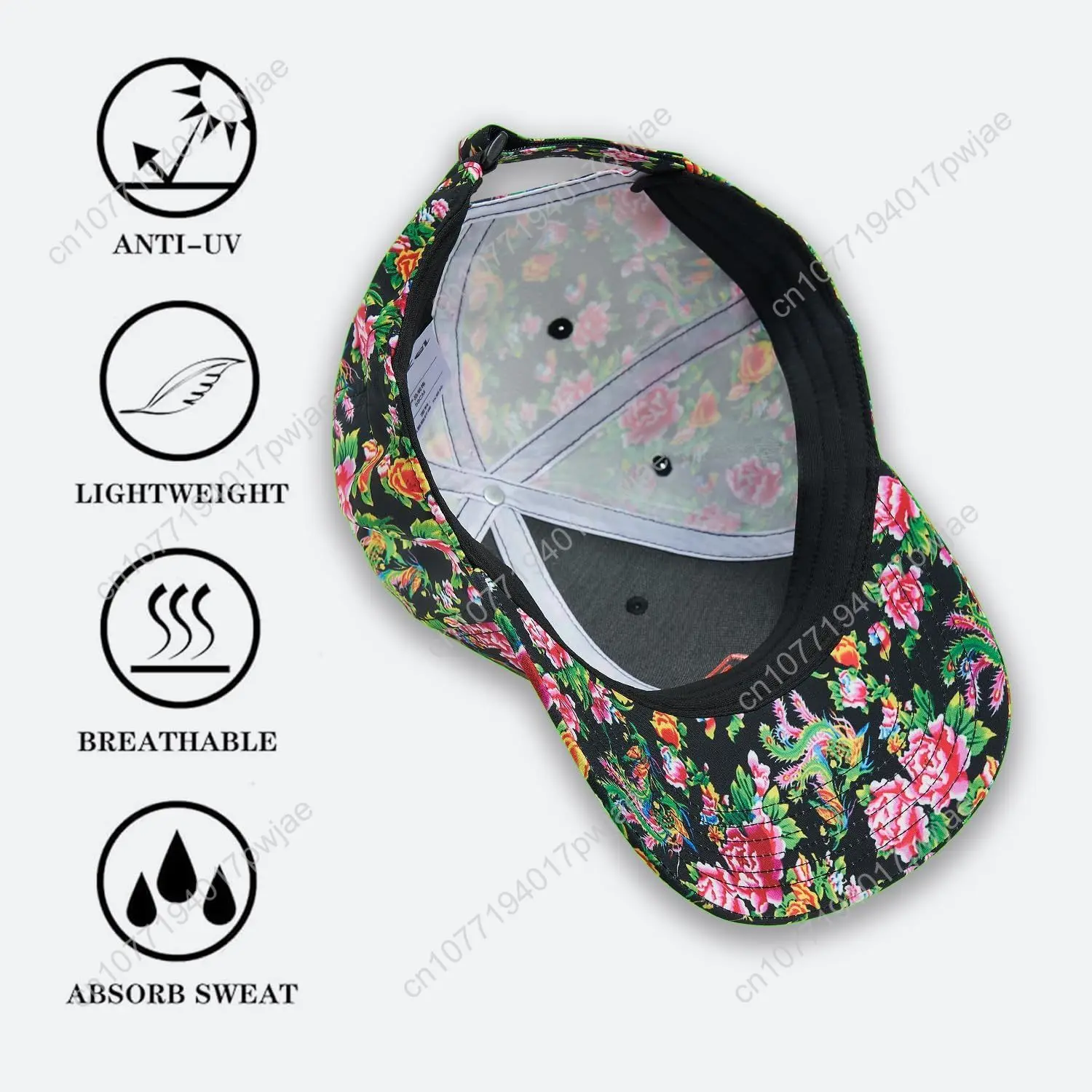 MAZEL baseballpet met printpatroon voor dames - Klassieke verstelbare prestatiehoed voor heren voor hardlooptrainingen in de zomer