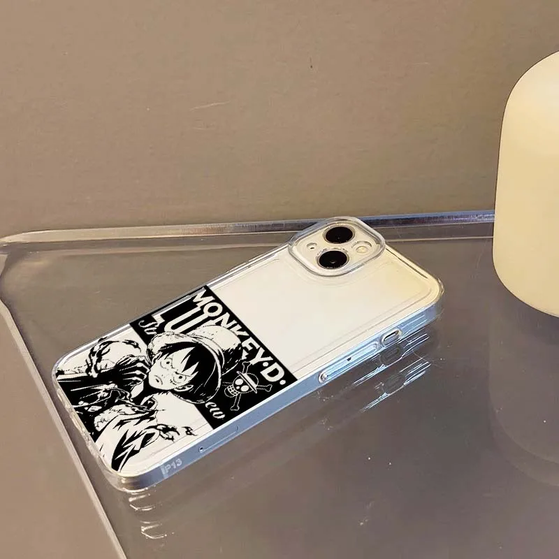 حافظة هاتف Boy Zoro One Piece Luffy Art لهاتف Apple iPhone 17 Air 16e 16 15 14 13 12 11 Mini Pro Max Plus غطاء ناعم شفاف