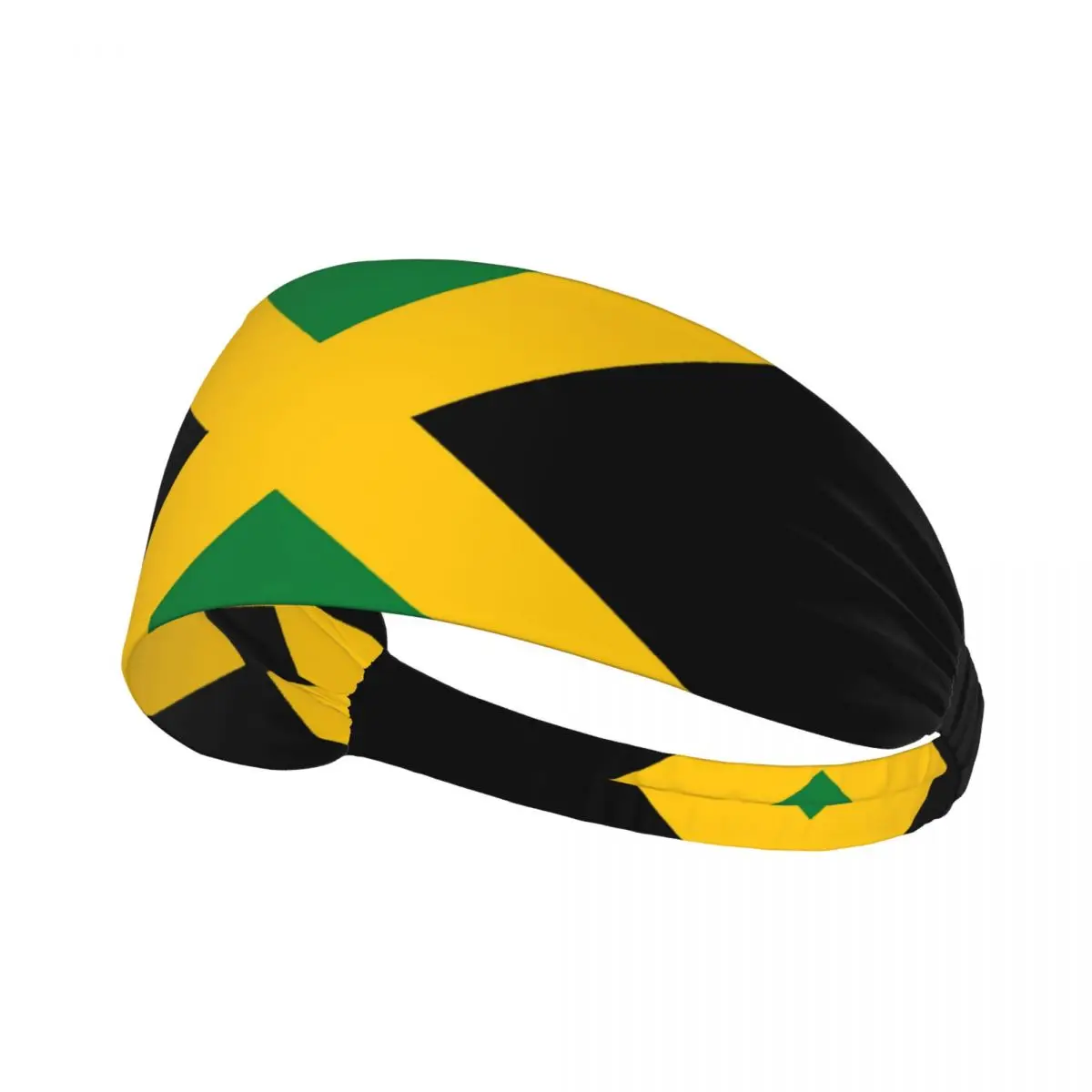 Custom Jamaican Flag Headband Women Men Non Slip Patriotism Moisture Wicking Workout Sweatband for Cycling