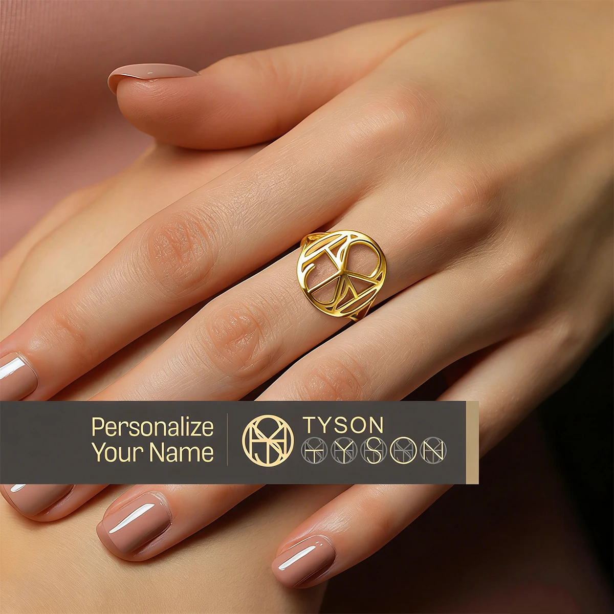 Custom Designer Logo Rings for Women Men Personized Size 6 7 8 9 10 Stainless Steel Ring Unique Customized Jewelry Birthday Gift