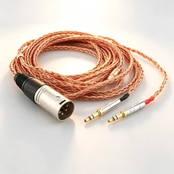 HiFi XLR 3.5/4.4mm 16 Cores 99% Pure 7N OCC Copper Headphone Cable for Hifiman Sundara Ananda HE1000se HE6se HE400i HE400se Arya