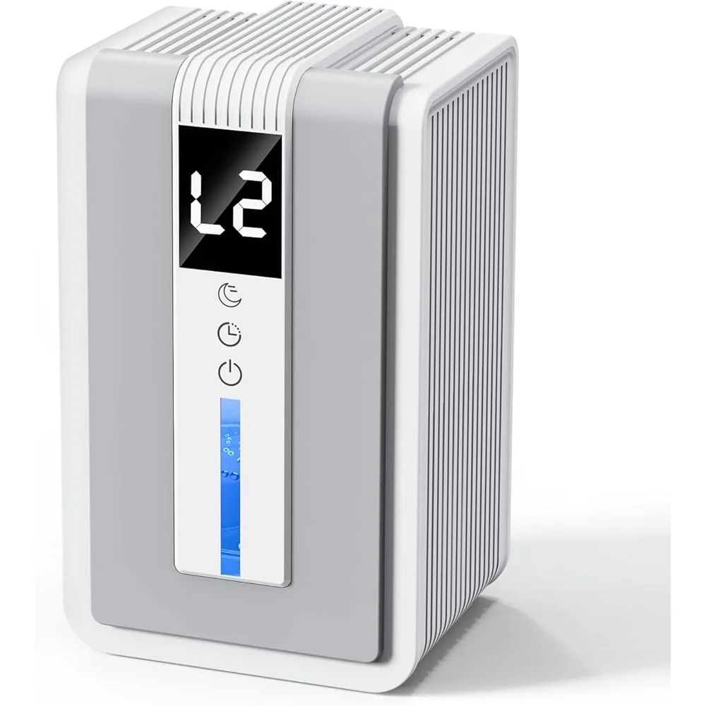 Deshumidificador compacto de 400 pies cuadrados que absorbe la humedad, temporizador de apagado automático silencioso, luces LED portátiles de bajo consumo