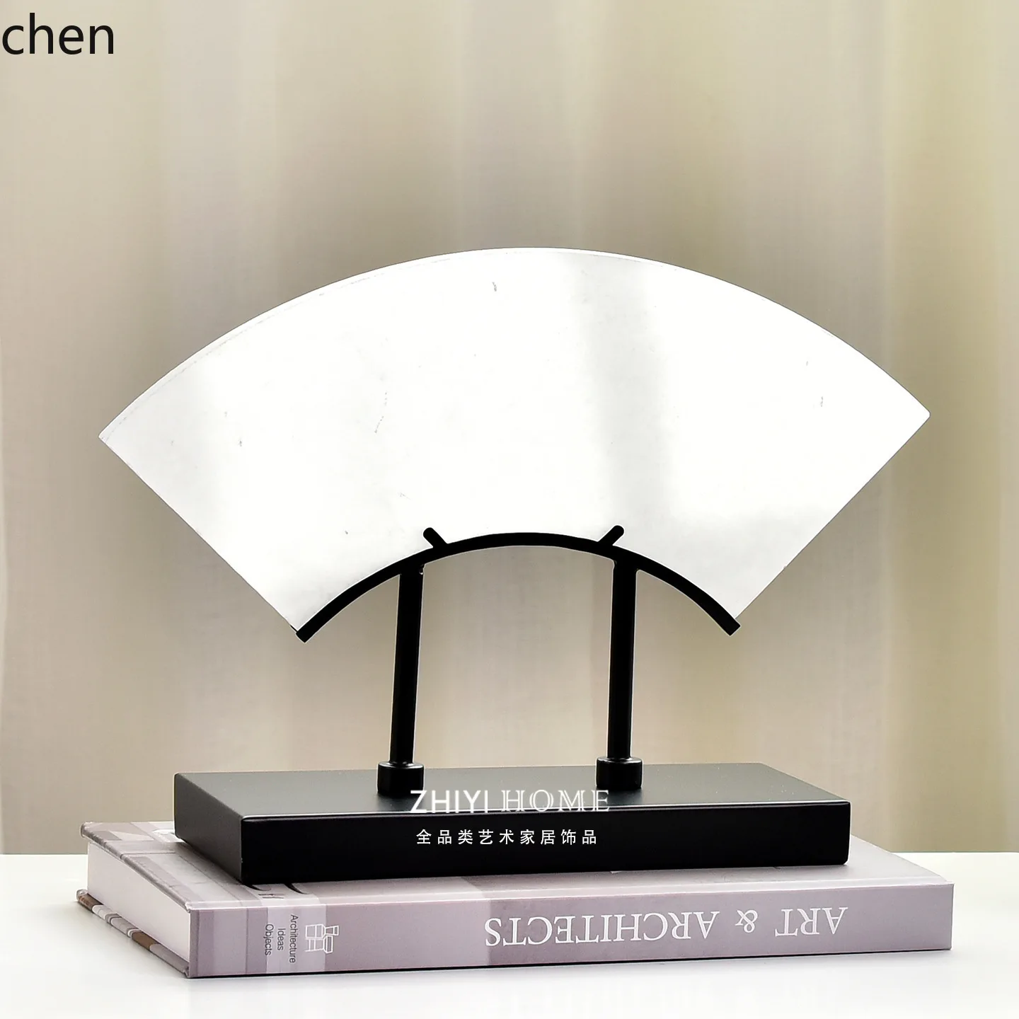 PYH modern marble home decoration ornaments four-leaf clover marble fan b&b club sales office ornaments