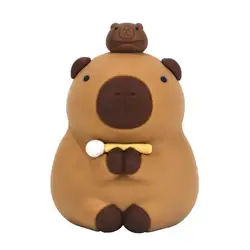 Capybara Figurine Realistic Capybara Figurine Mini Ornament Collectible Figures Indoor Capybara for Dormitory Coffee Table